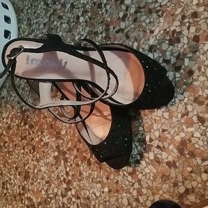 3/$25-Black rhinestone heels